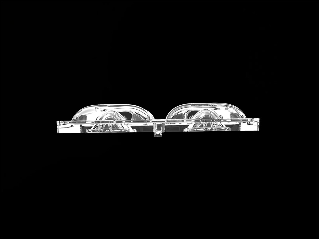 50*50mm TIP2 Asímétrico 4 en 1 LED Lente de luz de PC Material para iluminación de inundación SMD7070/ 5050/4*3030 LED