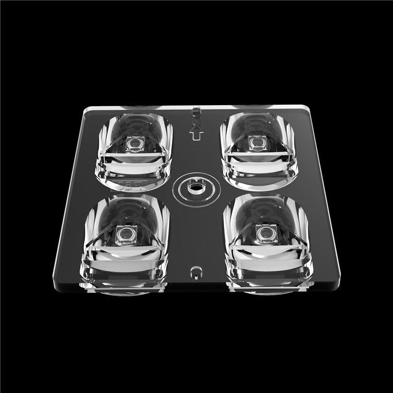 Polarizado 60 grados 2*2 Multi-lente de alta transmisión 50*50mm para iluminación de estadios de pista y campo LED