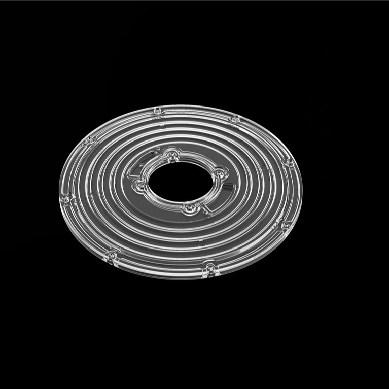 Lente de módulo redondo de 206 mm de diámetro para luz de bahía alta Lente OVNI de 90 grados φ206 mm PC Lente LED