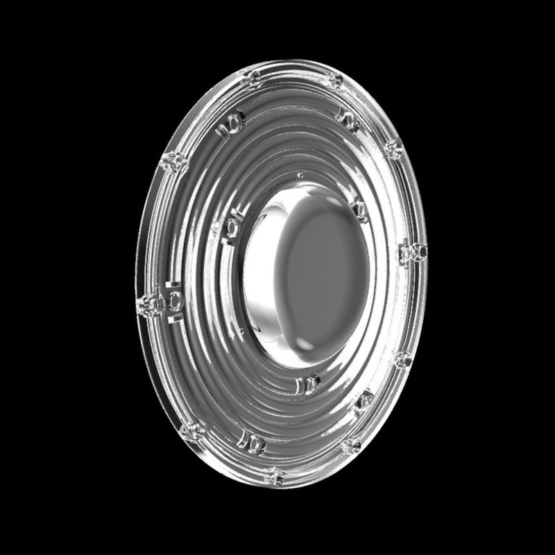 φ235mm OVNI redondo Lente de luz de bahía alta 100W 150W 3030 Lente de lámpara de minería Led Lente de 90 grados Lente óptica LED