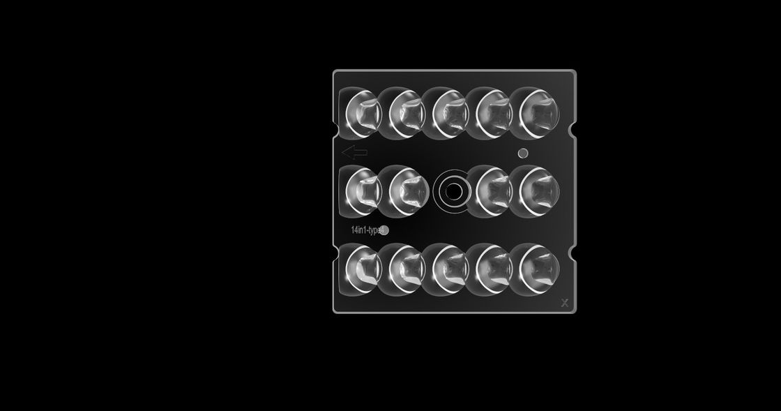 La lente 14 del cuadrado LED de PHILIPS SMD3030 en 1, observa la lente de protección de SMD LED para el alumbrado público del LED